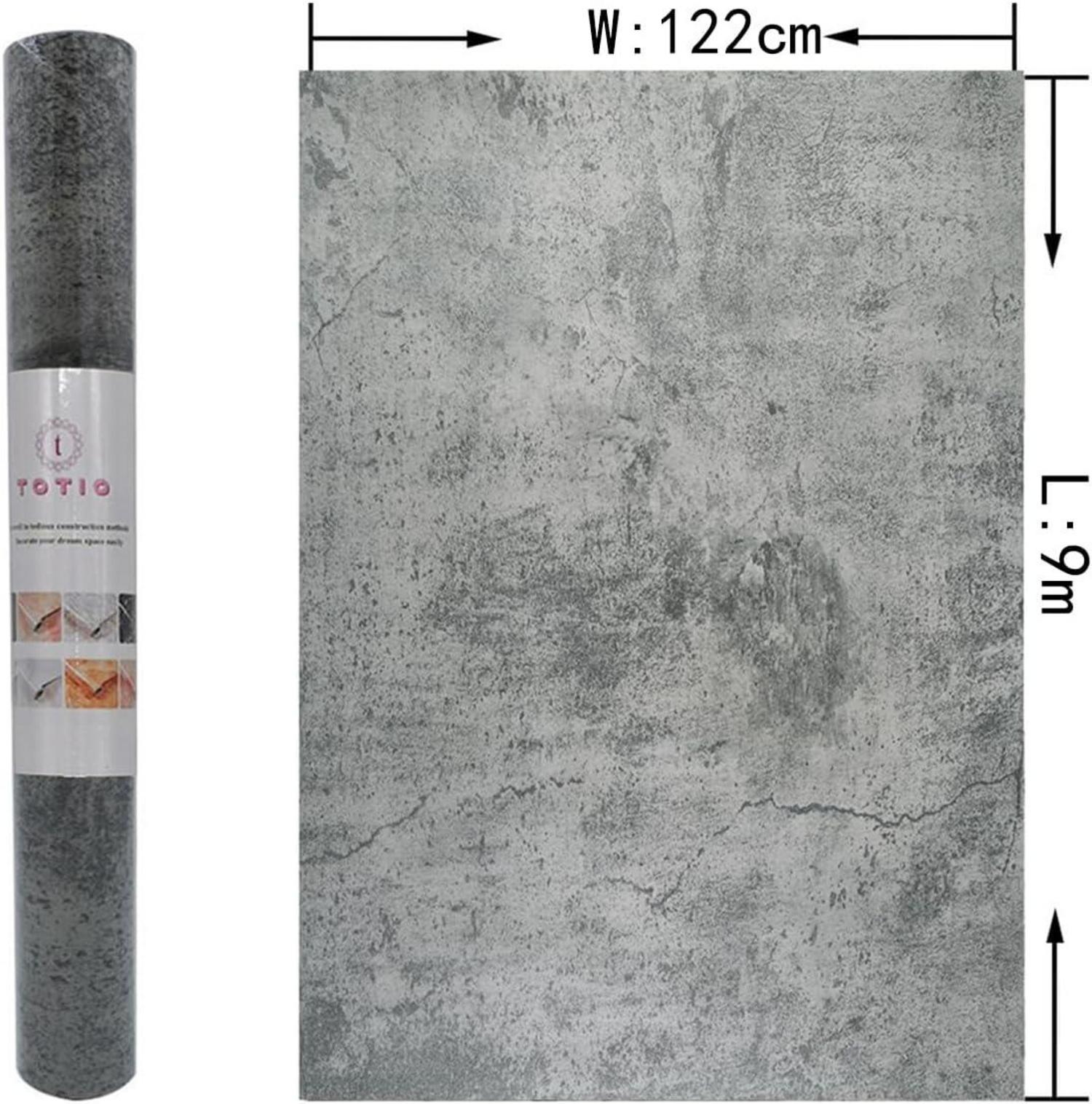 Dunkelgraue Betonoptik Klebefolie 122x9cm Selbstklebende Vinyl-Wandfolie