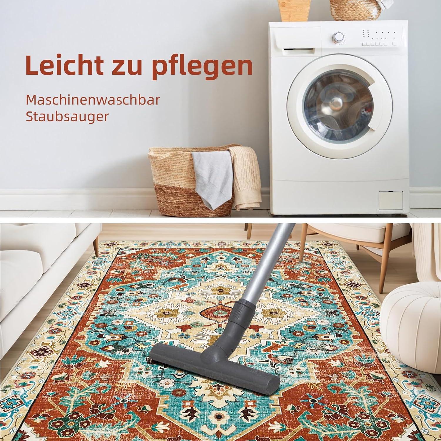 Vintage Orientalischer Teppich rutschfest Waschbar 160x230cm