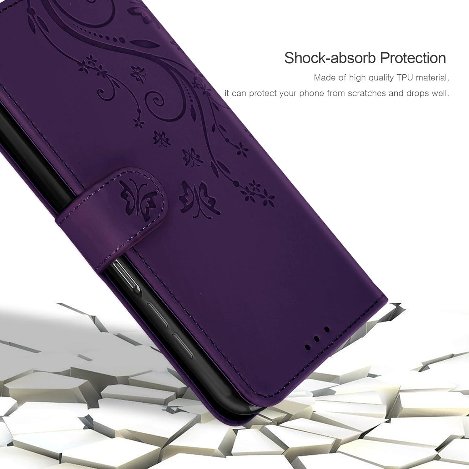 Hülle Samsung Galaxy A15 5G Flip Wallet Schutzhülle Dunkel Violett