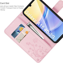 Samsung Galaxy A15 5G/4G Lederhülle mit Schutzfolie und