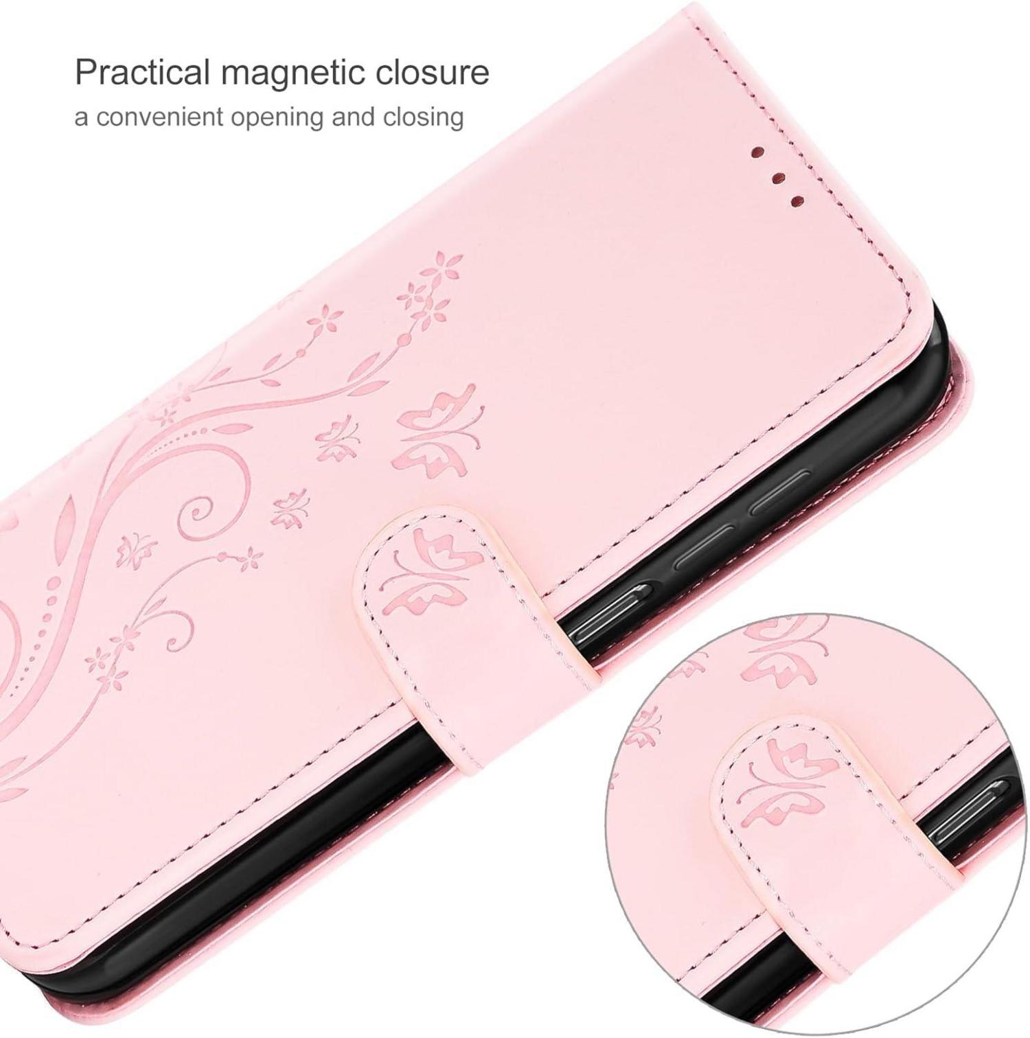 Samsung Galaxy A15 5G/4G Lederhülle Wallet Schutzhülle Rosa mit Schutzfolie