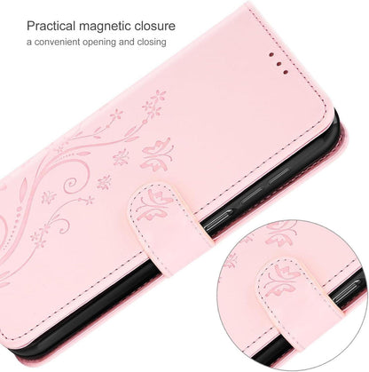Samsung Galaxy A15 5G/4G Lederhülle Wallet Schutzhülle Rosa mit Schutzfolie