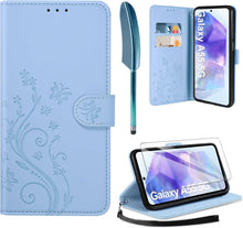 Flipcase Cover Kompatibel mit Samsung Galaxy A55 5G Himmel Blau