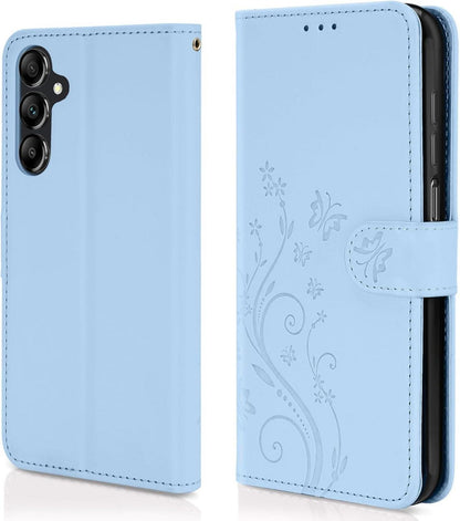 Lederhülle Samsung Galaxy A55 5G Wallet Blau Schutzhülle Kreii Studio