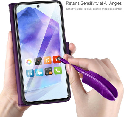 PU Lederhülle Samsung Galaxy A55 5G Schutzhülle Flip Wallet Dunkel Violett