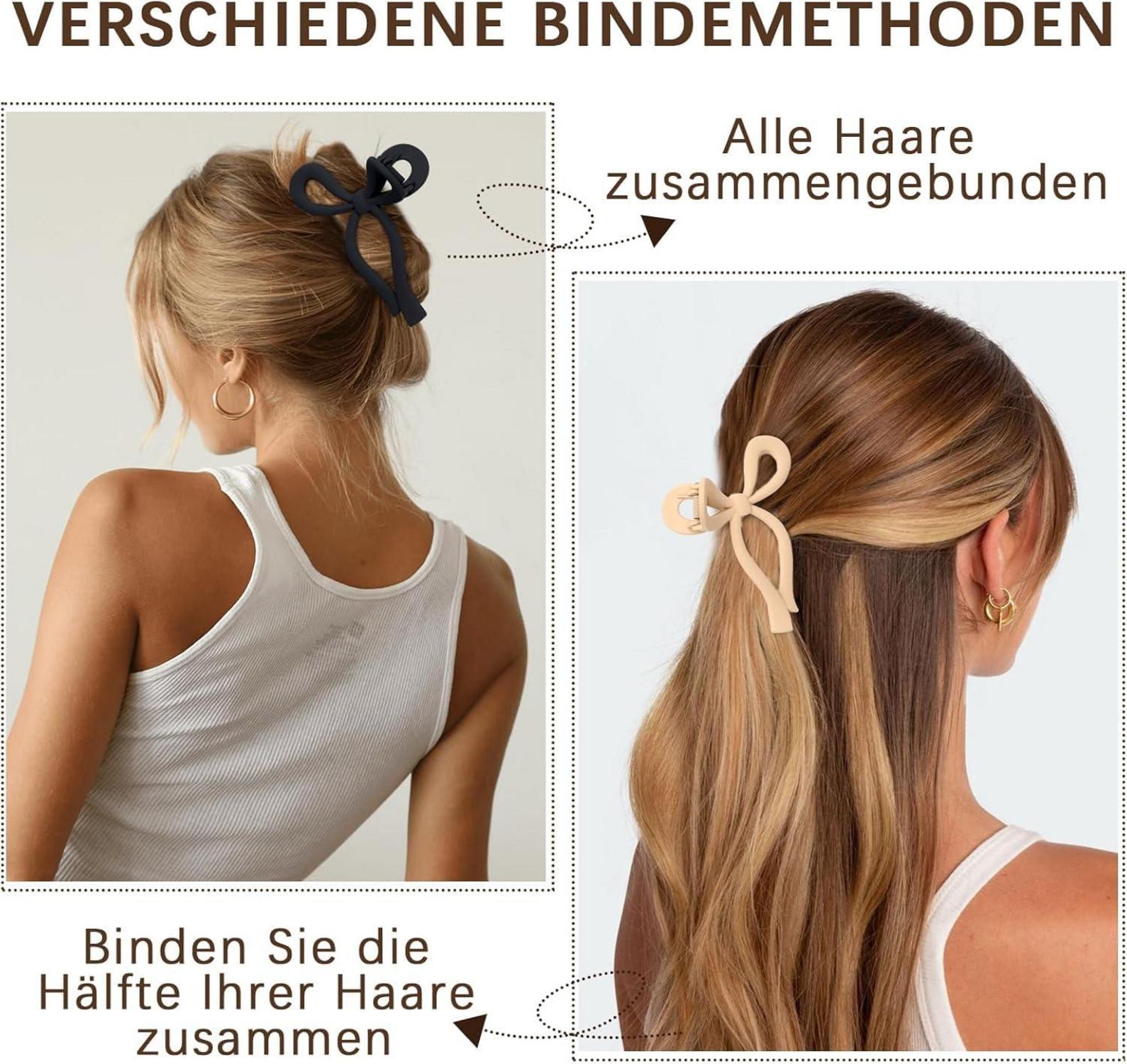 Blooms 4er Set Haarklammern Schleife Schmetterling Rutschfest 11cm