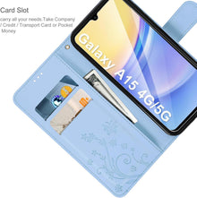 Samsung Galaxy A15 5G/4G Lederhülle Wallet Schutzhülle Blau