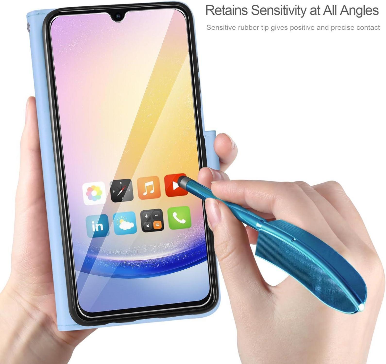 Samsung Galaxy A15 5G/4G Lederhülle Schutzhülle Wallet Blau