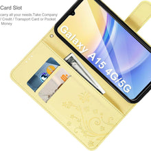Lederhülle Samsung Galaxy A15 5G/4G Gelb Wallet Cover