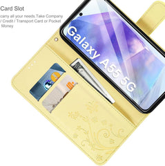 Samsung Galaxy A55 5G Leder Wallet Hülle Gelb
