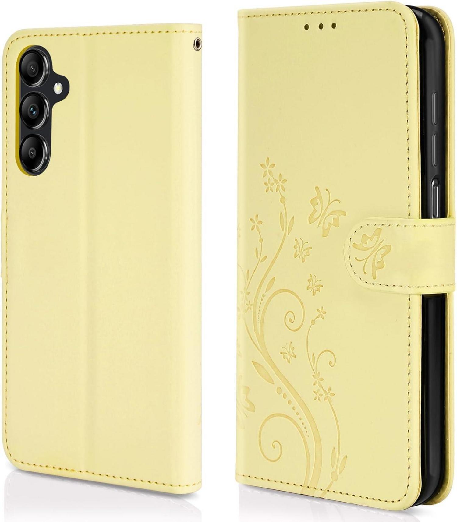 Lederhülle Samsung Galaxy A55 5G Wallet Schutzhülle Gelb