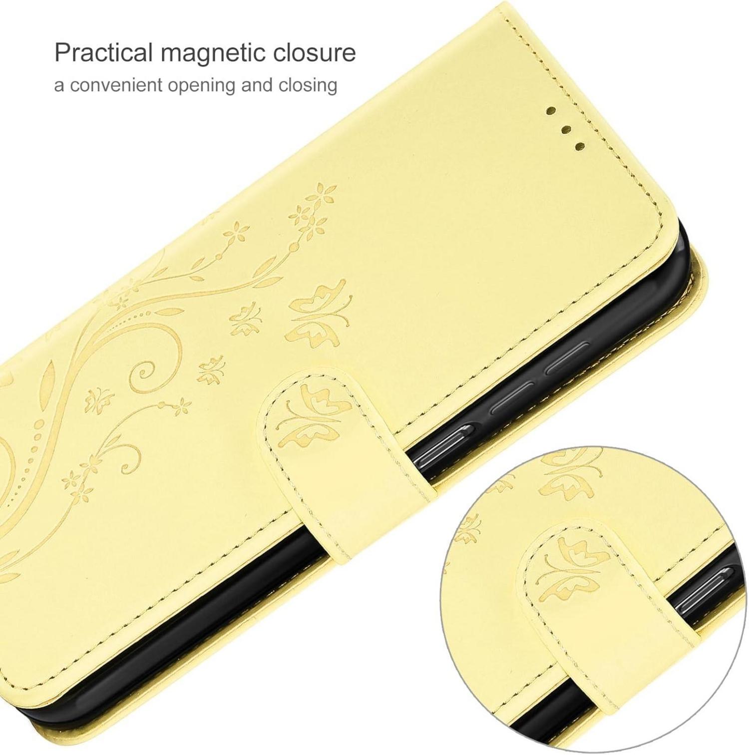 Samsung Galaxy A55 5G Lederhülle Gelb Wallet Tasche Schutzfolie
