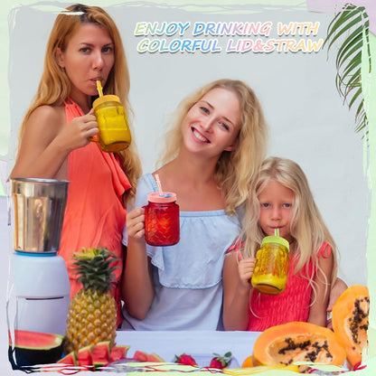 12er Pack Mason Jar Deckel mit Strohhalmen und Reinigungsbürsten