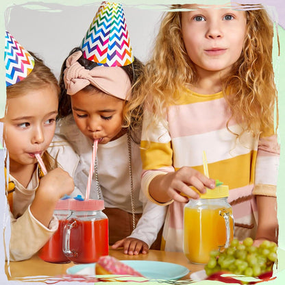 12er Mason Jar Deckel Set Trinkgläser Getränkedosen Strohhalme Silikonringe