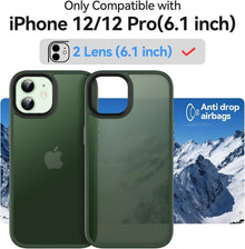 iPhone 12 Pro Hülle Matt Grün mit Schutzfolie - Stoßfest