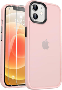 iPhone 12 Pro Stoßfeste Schutzhülle mit Schutzfolie - Rosa