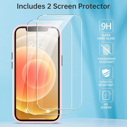iPhone 12 Pro Hülle Stoßfeste Schutzhülle Matte Rosa mit Schutzfolie