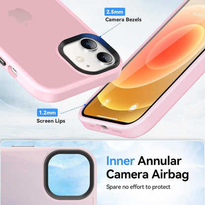 Handyhülle iPhone 12 Pro Stoßfest Schutzfolie Transluzent-Rosa