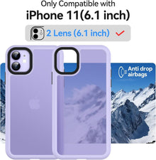 iPhone 11 Hülle Matte Schutzhülle + Schutzglas Lila