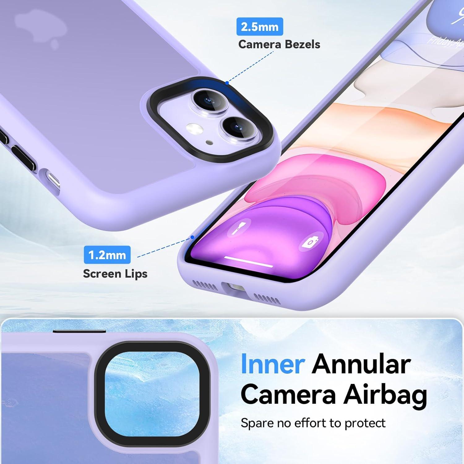 Handyhülle iPhone 11 Schutzhülle Stoßfest Transparent Lila