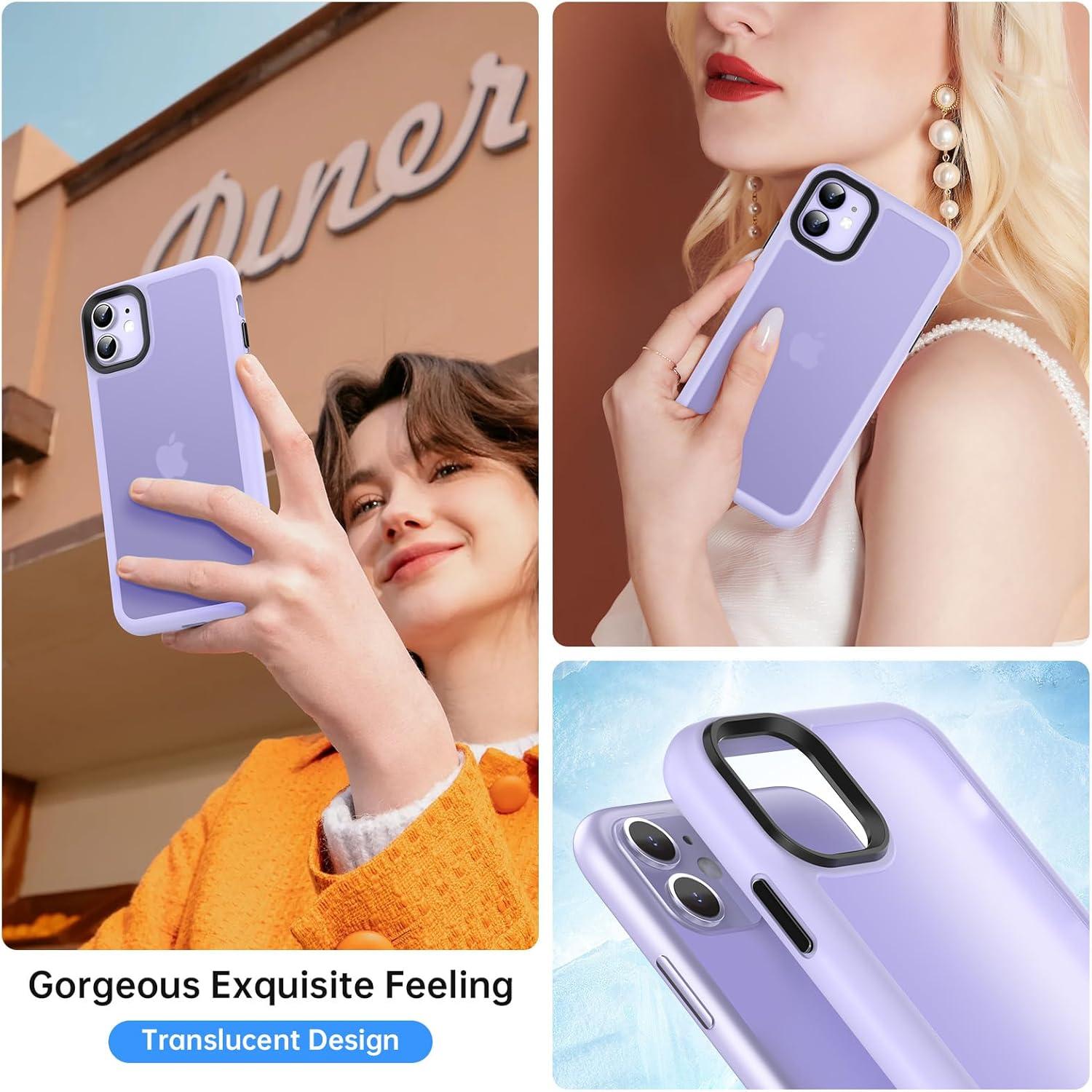 Handyhülle iPhone 11 Schutzhülle Stoßfest Transparent Lila