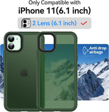 Mattierte Stoßfeste Handyhülle für iPhone 11 - Grün