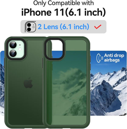 Mattierte Stoßfeste Handyhülle für iPhone 11 - Grün