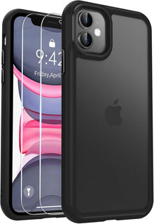 Handyhülle iPhone 11  Schutzfolie Matt Stoßfest Schwarz