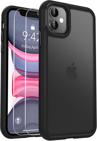 Handyhülle iPhone 11  Schutzfolie Matt Stoßfest Schwarz