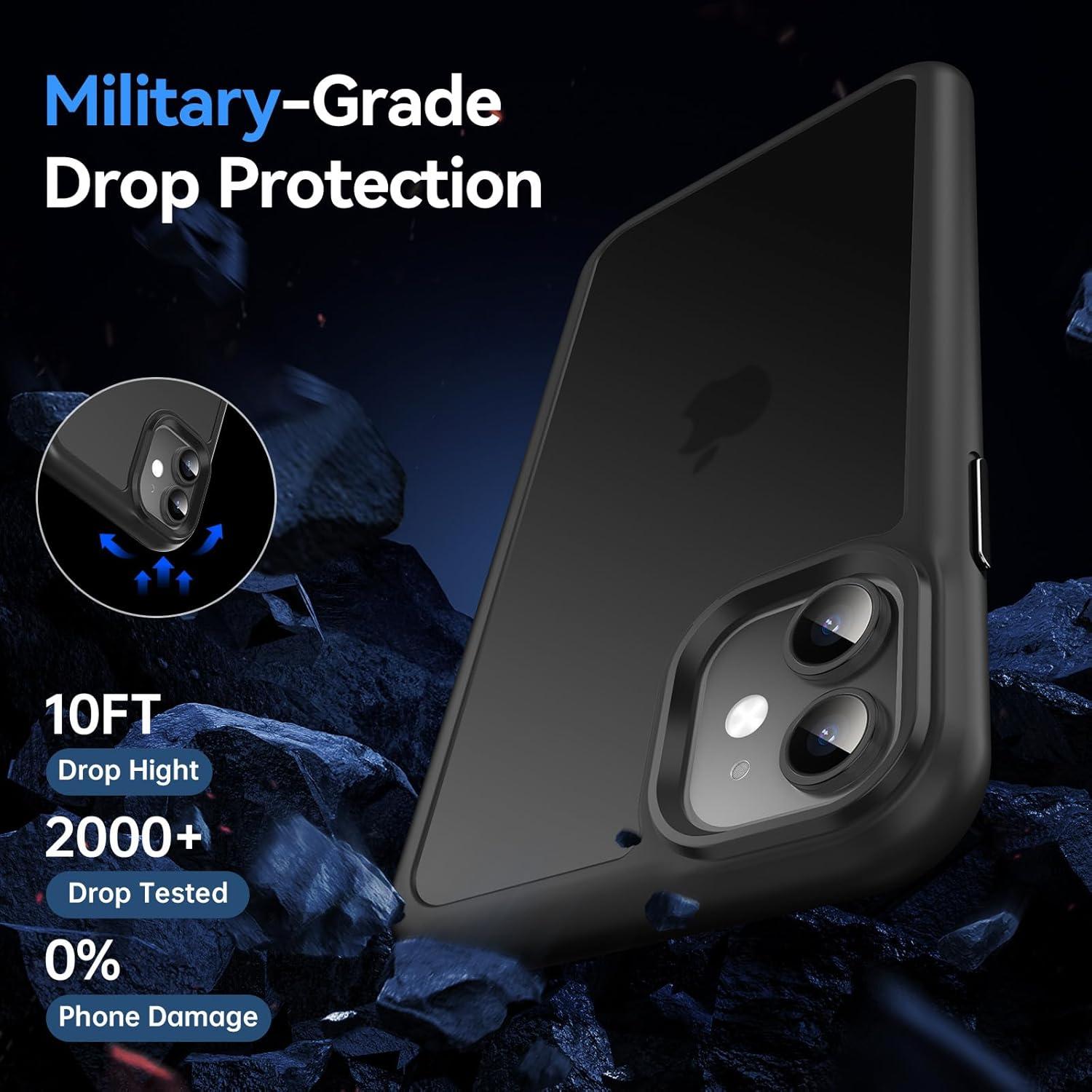 Handyhülle iPhone 11  Schutzfolie Matt Stoßfest Schwarz
