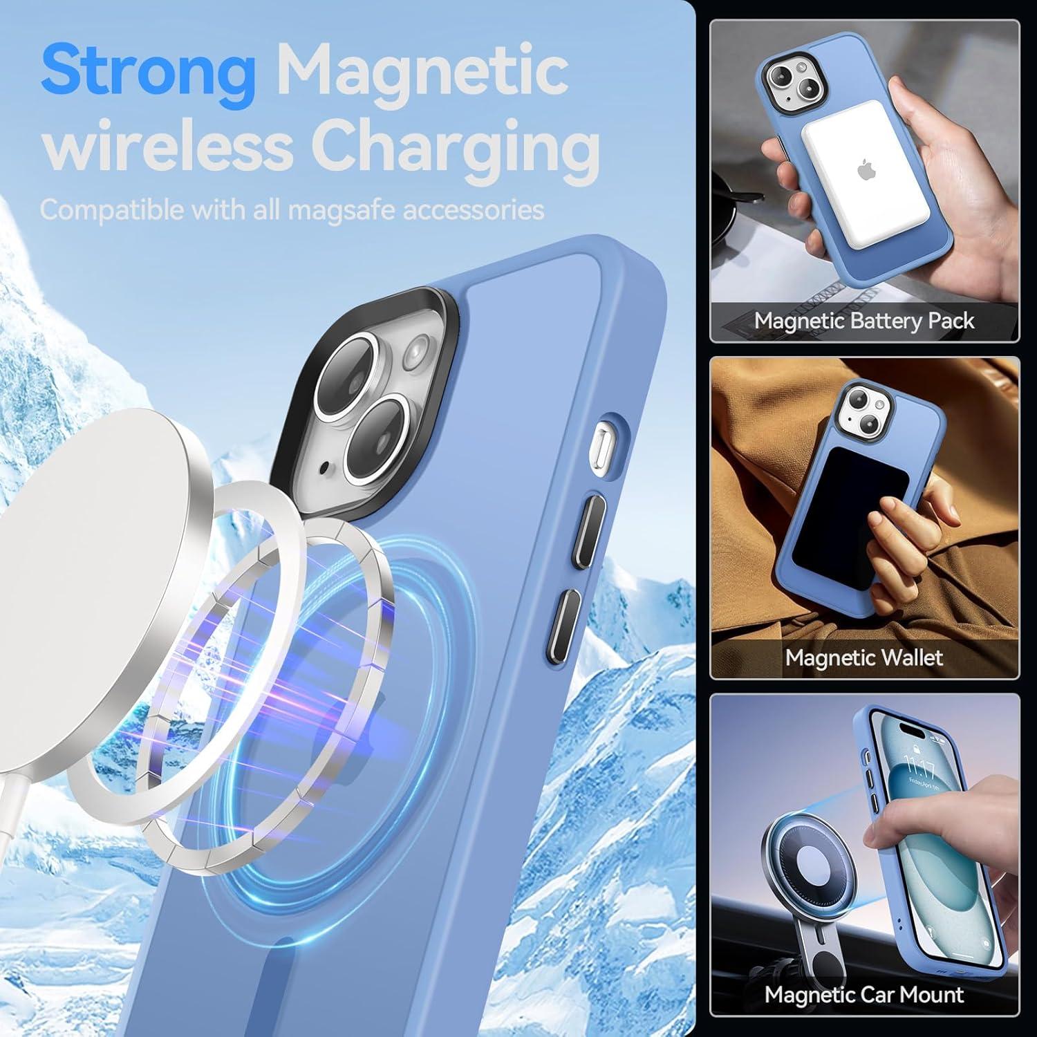 Magnetische Stoßfeste iPhone 15 Hülle mit MagSafe-Kompatibilität