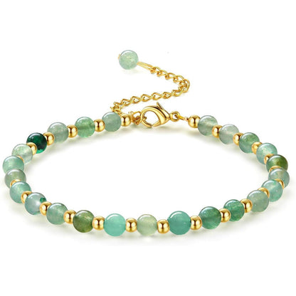 Naturstein Perlenarmband Damen Verstellbar mit Geschenkbox