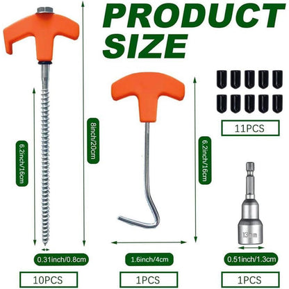 10 Drehbare Zeltheringe Erdnägel Stabil Camping Outdoor