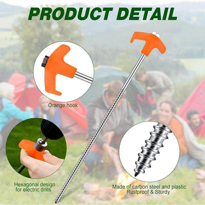 10 Drehbare Zeltheringe Erdnägel Stabil Camping Outdoor