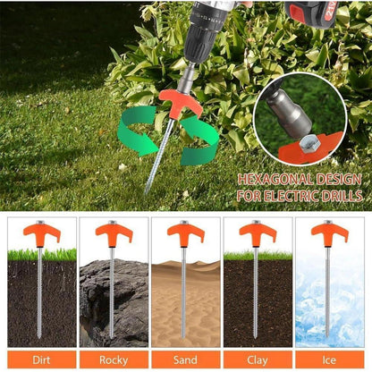 10 Drehbare Zeltheringe Erdnägel Stabil Camping Outdoor