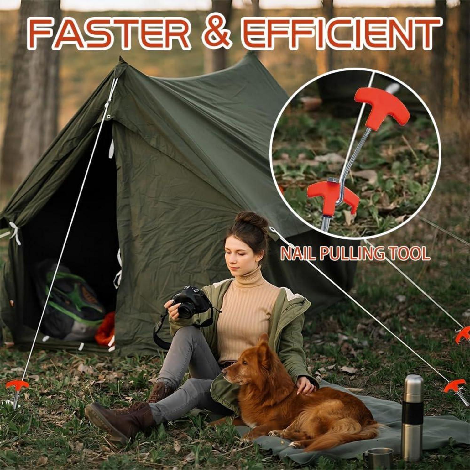 10er Set Zeltheringe mit Gewinde Erdnägel für Camping Outdoor Stark halten
