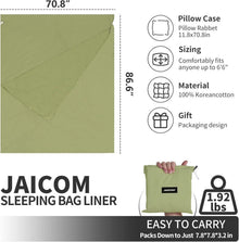 JAICOM Hüttenschlafsack 2in1 Mikrofaser Seideschlafsack mit