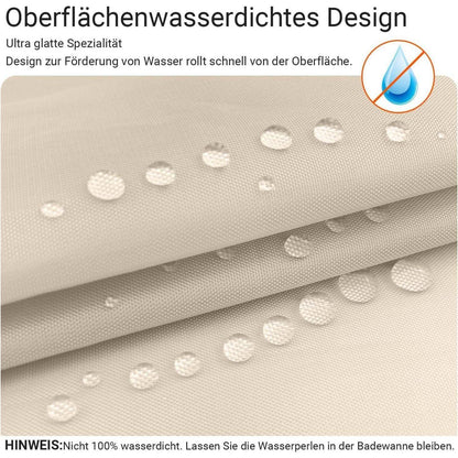 Duschvorhang 200x170cm Beige Antischimmel Textil Wasserabweisend waschbar