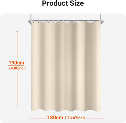 Duschvorhang 180x190 cm Beige Polyester Antischimmel Wasserabweisend