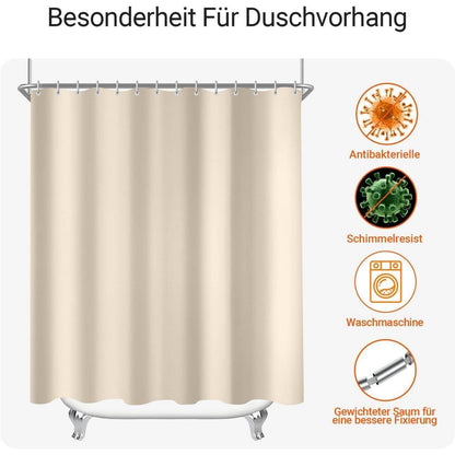 Duschvorhang Beige 90x90 cm Wasserabweisend Waschbar