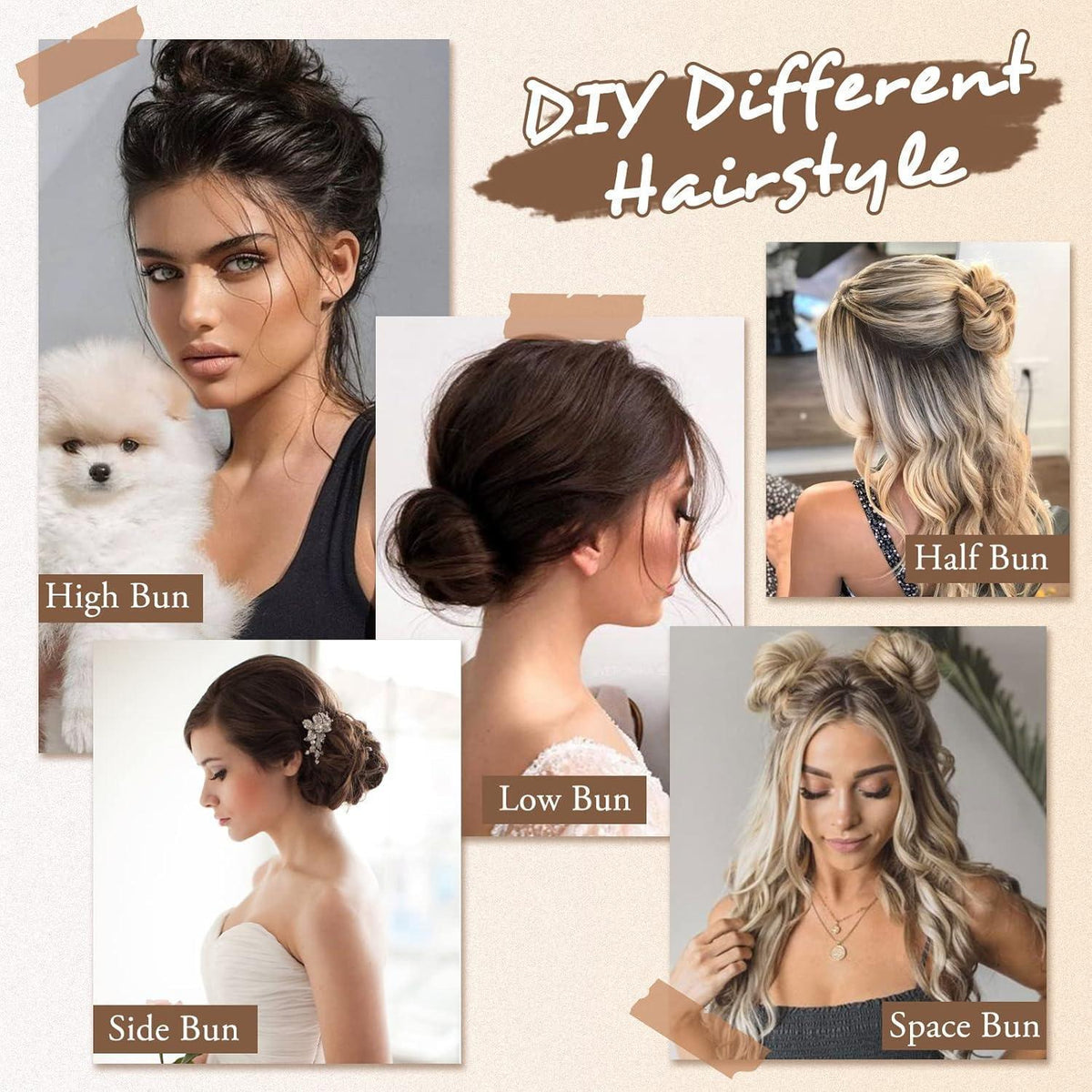 Echthaar Dutt Hellbraun - Natürlicher Haar-Bun für Frauen