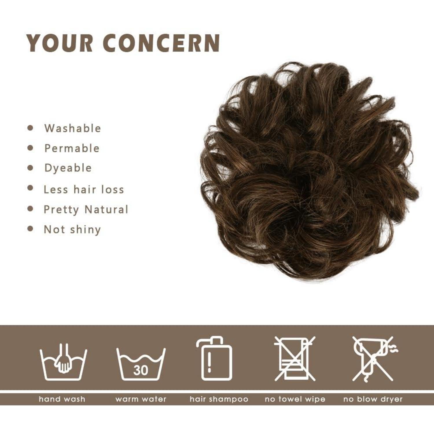 Schwarzer Echthaar Haardutt - Damen Extensions Haarteil Bun Chignon