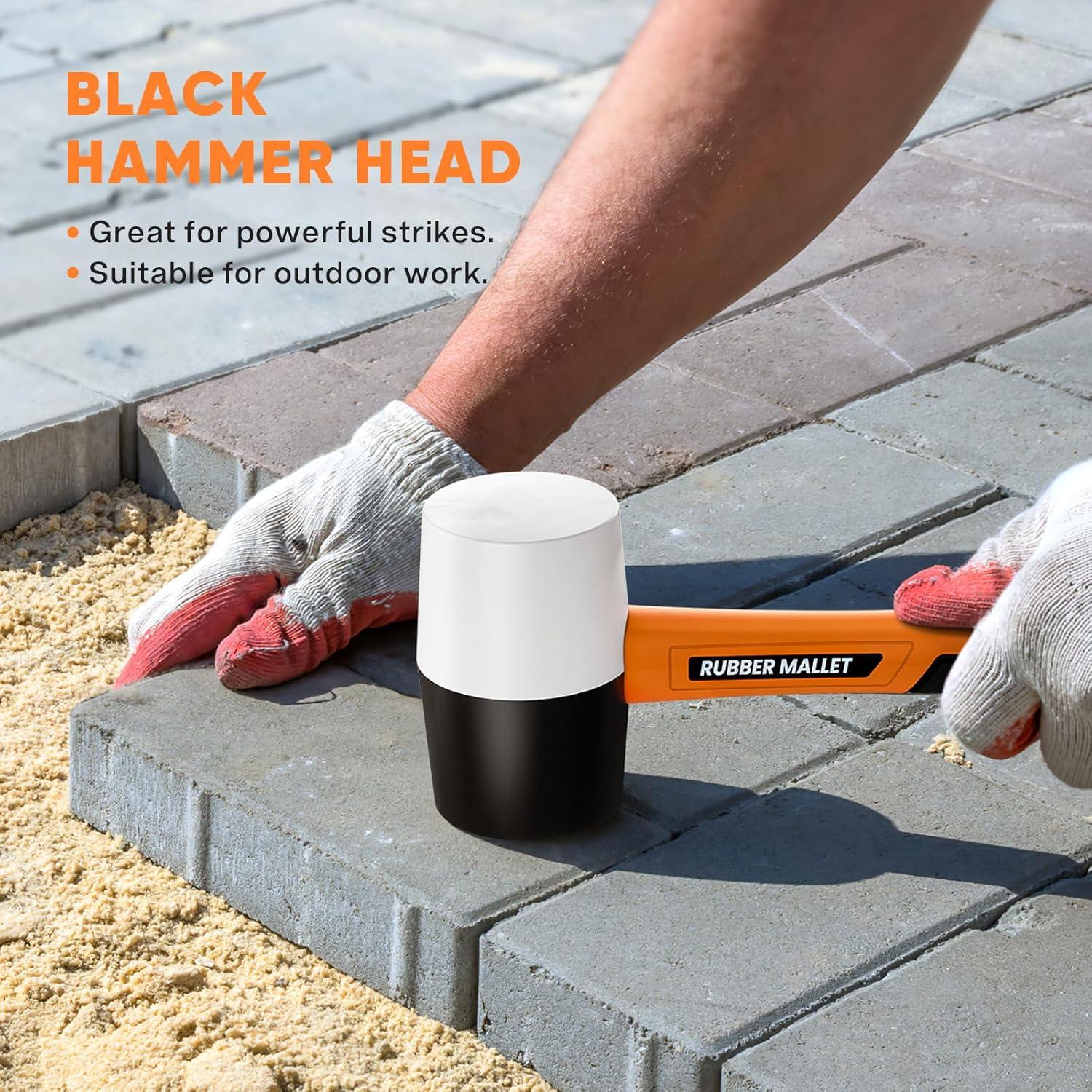 Schwarz Weiß Gummihammer Groß Ø50mm Rutschfester Griff Ideal für