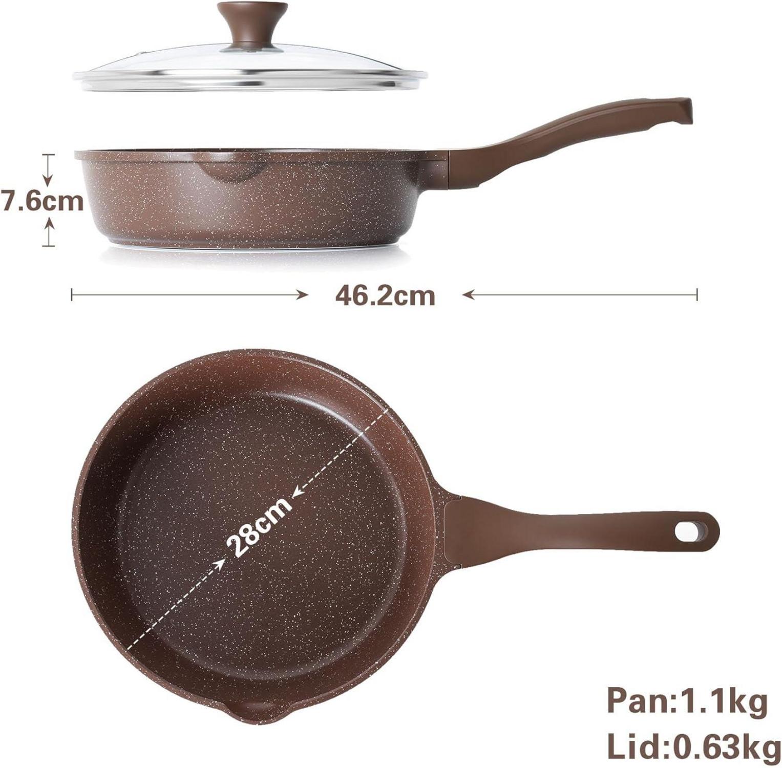 Toffeebraune Antihaft Pfanne 28cm mit