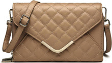 Umhängetasche Damen Klein Leder Gesteppte Tasche Fächer Vegan