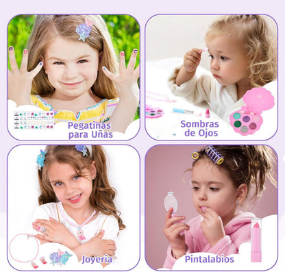 Anpro Kinderschminke Set Mädchen mit glitzernder Umhängetasche