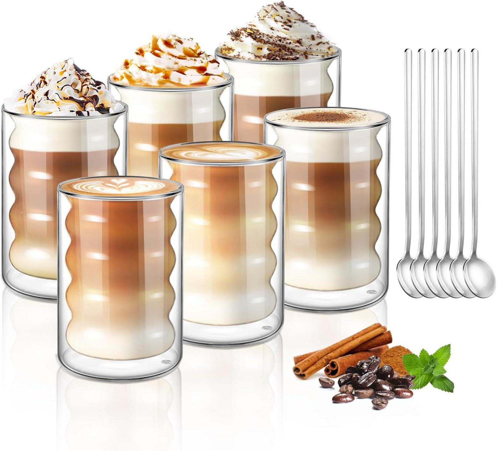 Doppelwandige Gläser 350ml 6er Set für Kaffee Tee EIS