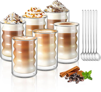 Doppelwandige Gläser 350ml 6er Set für Kaffee Tee EIS