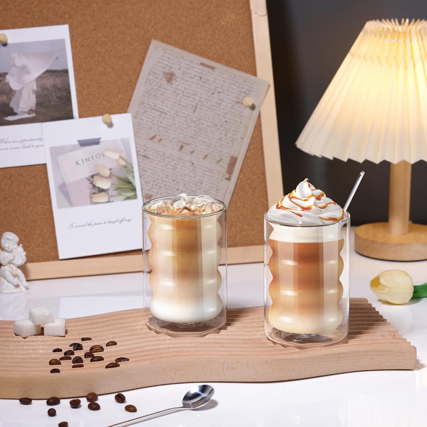 6er Set 350ml Doppelwandige Kaffeegläser Latte Macchiato Gläser