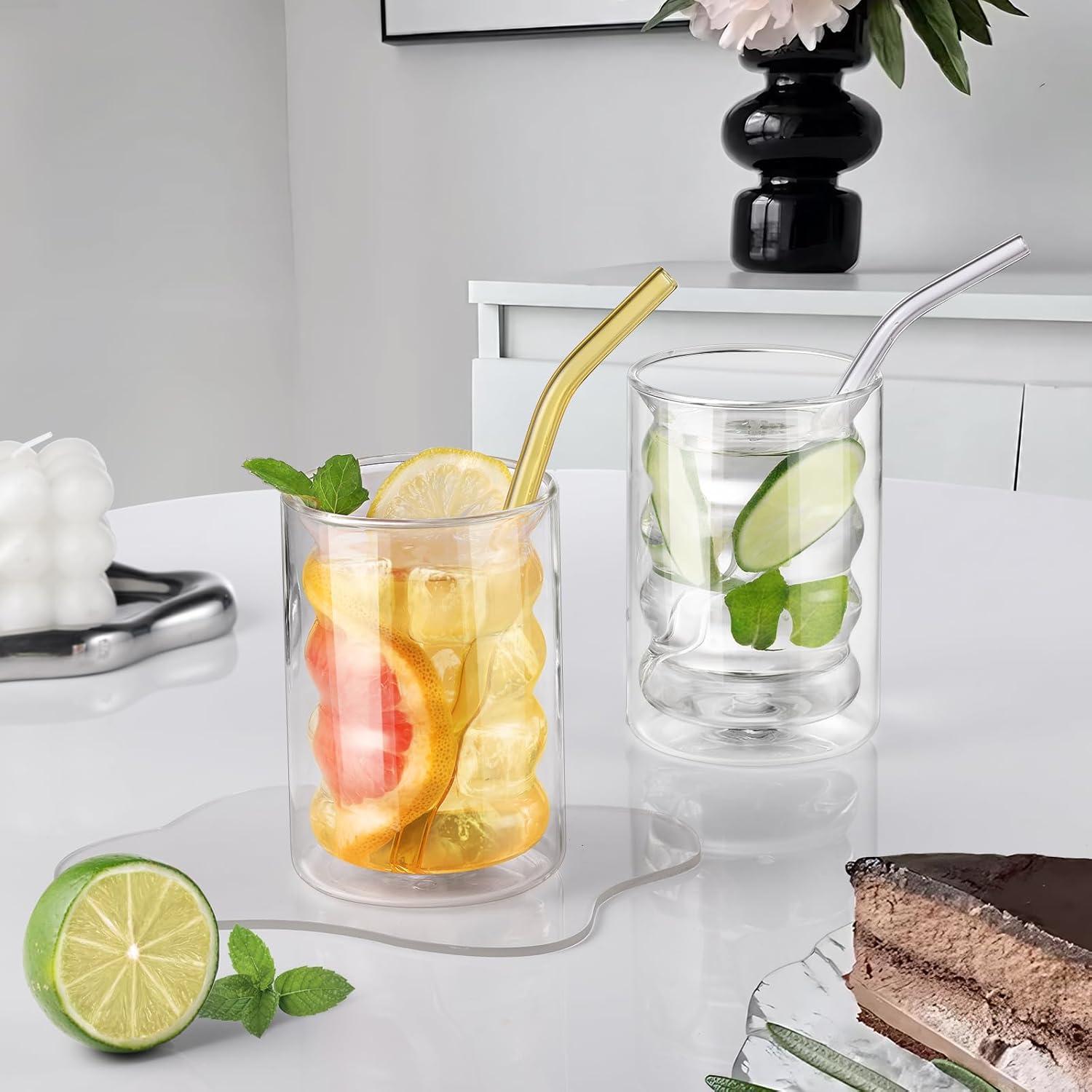 ecooe 6er Set 350ml Doppelwandige Kaffeegläser Latte Macchiato Teegläser